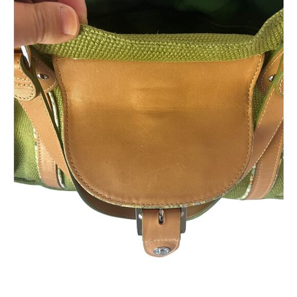 RARE Longchamp Idole Belted Green Floral Shoulder Bag Canvas Floral Vintage Y2K - Picture 11 of 11